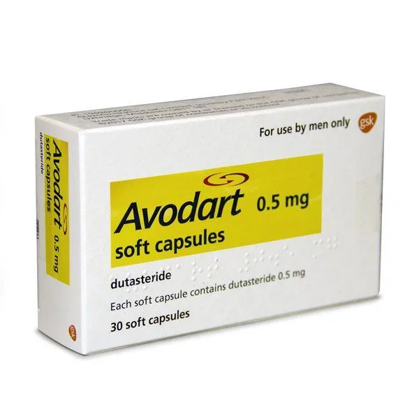 Box of Dutasteride or Avodart 0.5mg pills at Hairloss-Recovery fda approved treatments for androgenetic alopecia