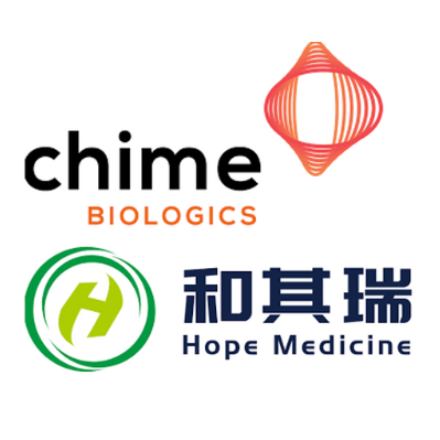 Chime Biologics and Hope Medicine logos for HMI-115