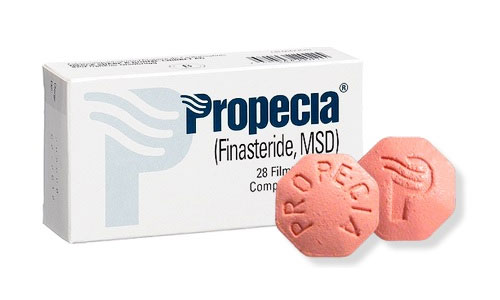 box of Propecia (finasteride) tablets pills