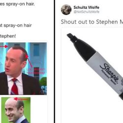 Bald meme with sharpie laughter