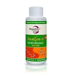 Bottle of Dualgen-5 fast dry topical 5% minoxidil