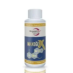 Bottle of Maxogen-X topical 7% minoxidil to treat hair loss (androgenetic alopecia)