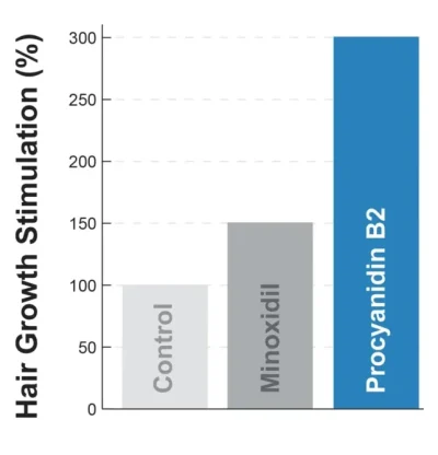 Chart showing the results of procyanidin B2 for regrowing hair